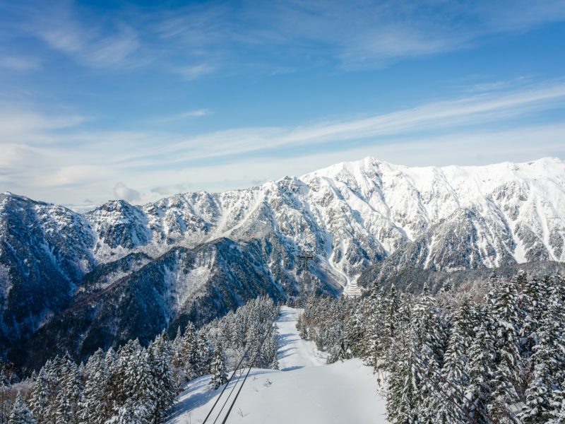 Shinhotaka Ropeway (Shin-Hotaka), Cable car station during snowing on winter in Takayama, Gifu, Japan